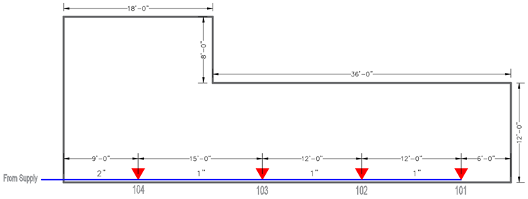 Figure 4- Most remote compartment and sprinkler arrangement